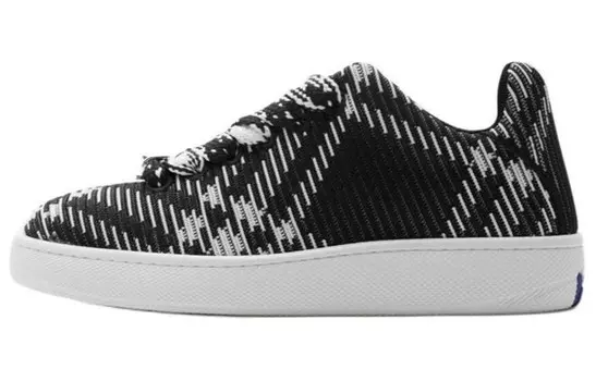 Кроссовки Burberry Check Knit Box Sneakers, черный / белый