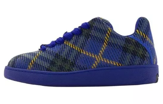 Кроссовки Burberry Checked Knitted Sneakers, синий
