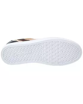 Кроссовки Burberry House в клетку из ткани и кожи, черный