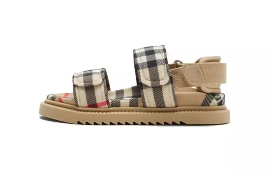 Кроссовки Burberry Kids Vintage Check Open-toe Sandals, коричневый