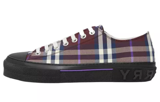Кроссовки Burberry Vintage Check Low Top в клетку, бордовый