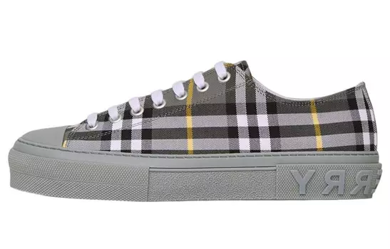 Кроссовки Burberry в клетку, серый