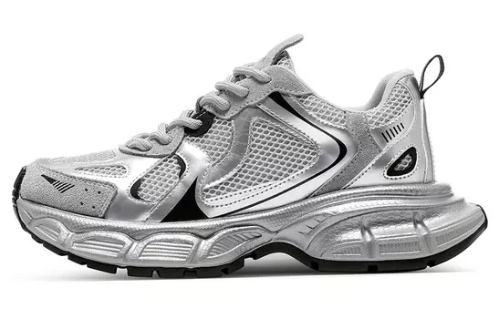 Кроссовки C°BANNER Chunky Sneakers Unisex Low-top, черный/серебряный