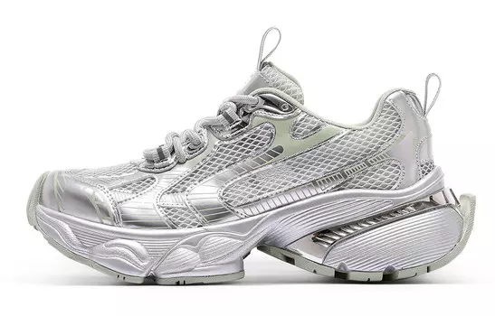 Кроссовки C°BANNER Chunky Sneakers Women's Low-top Silver Green, зеленый