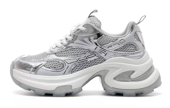 Кроссовки C°BANNER Chunky Sneakers Women's Low-top, серебряный