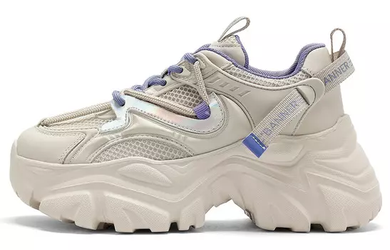 Кроссовки C°BANNER Chunky Sneakers Women's Low-top White/Purple, фиолетовый