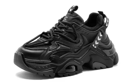 Кроссовки C°BANNER Chunky Sneakers Women's Low-top Black, черный