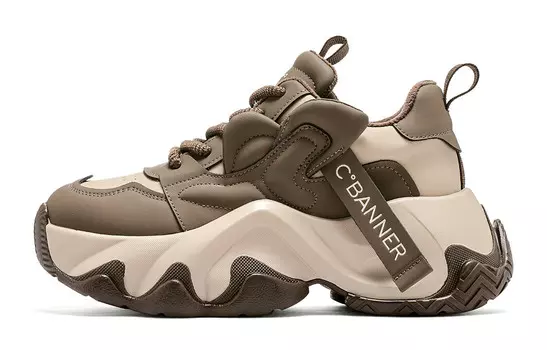 Кроссовки C°BANNER Chunky Sneakers Women's Low-top Brown, коричневый