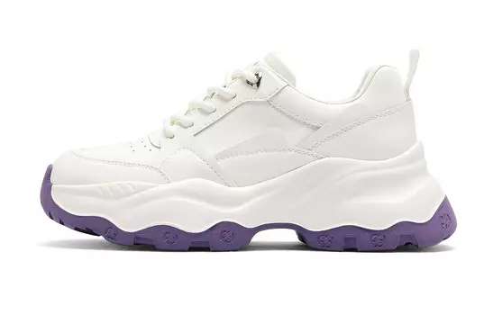 Кроссовки C°BANNER Chunky Sneakers Women's Low-top White/Purple, фиолетовый