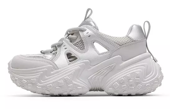 Кроссовки C°BANNER Chunky Sneakers Women's Low-top Silver Gray, серый