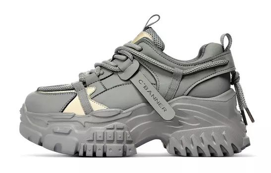 Кроссовки C°BANNER Chunky Sneakers Women's Low-top Gray, серый