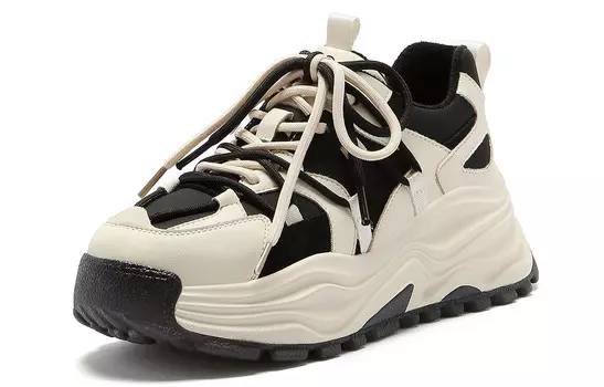 Кроссовки C°BANNER Chunky Sneakers Women's Low-top Black, бежевый