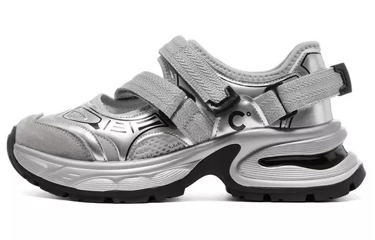 Кроссовки C°BANNER Chunky Sneakers Women's Low-top Silver, серебряный