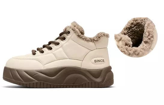 Кроссовки C°BANNER Lifestyle Shoes Women's Low-top Light Coffee, цвет Rice coffee color with fleece