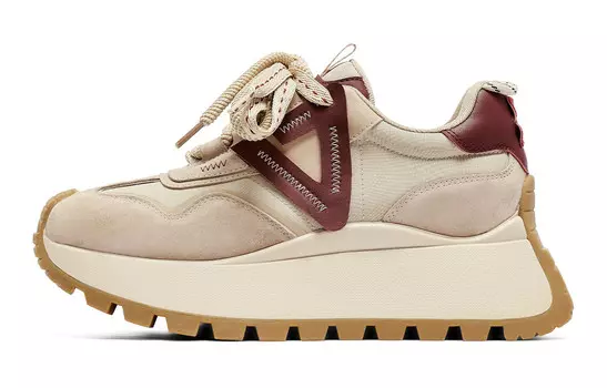 Кроссовки C°BANNER Lifestyle Shoes Women's Low-top Beige/Red, бежевый/красный