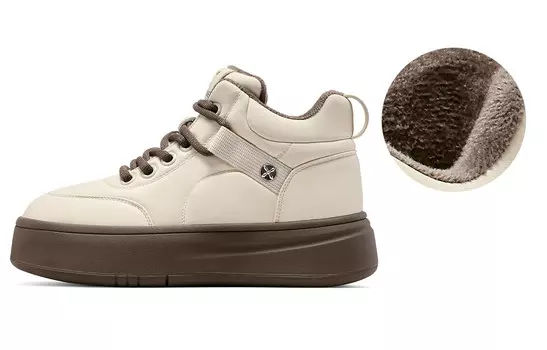 Кроссовки C°BANNER Lifestyle Shoes Women's Low-top Light Coffee, цвет Rice coffee color with fleece