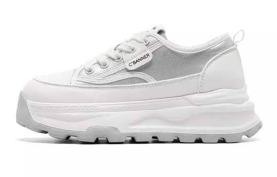 Кроссовки C°BANNER Skateboarding Shoes Women's Low-top Silver Gray, серый