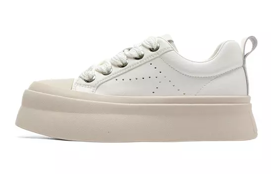 Кроссовки C°BANNER Skateboarding Shoes Women's Low-top White/Beige, бежевый
