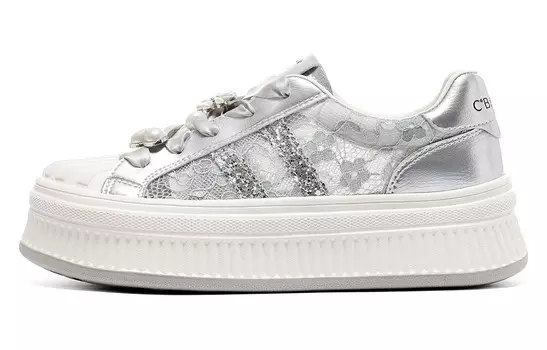 Кроссовки C°BANNER Skateboarding Shoes Women's Low-top, белый