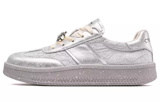 Кроссовки C°BANNER Skateboarding Shoes Women's Low-top Silver Gray, серый