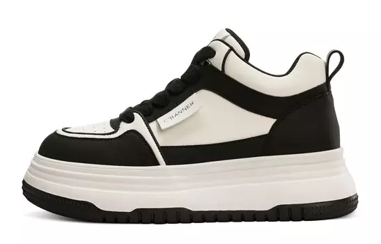 Кроссовки C°BANNER Skateboarding Shoes Women's High-top Black, черный