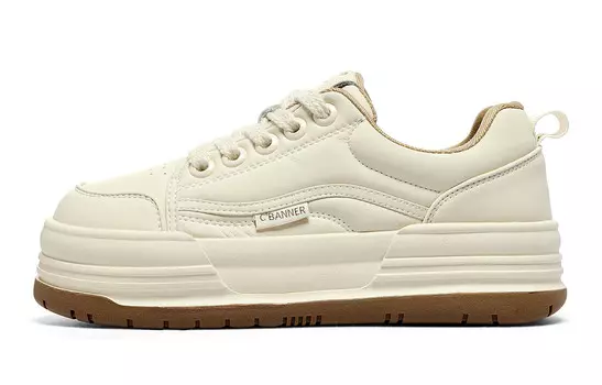 Кроссовки C°BANNER Skateboarding Shoes Women's Low-top Beige, бежевый