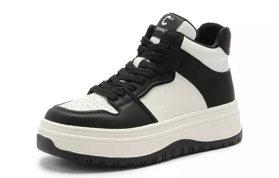 Кроссовки C°BANNER Skateboarding Shoes Women's High-top Black, черный