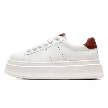 Кроссовки C°BANNER Skateboarding Shoes Women's Low-top White/Red, белый/красный