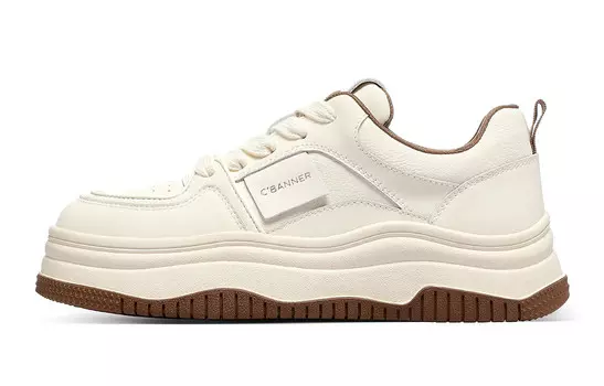 Кроссовки C°BANNER Skateboarding Shoes Women's Low-top Beige, бежевый