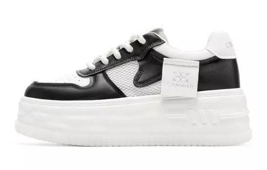 Кроссовки C°BANNER Skateboarding Shoes Women's Low-top White/Black, белый/черный