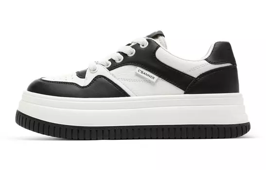 Кроссовки C°BANNER Skateboarding Shoes Women's Low-top Black/White, черный/белый