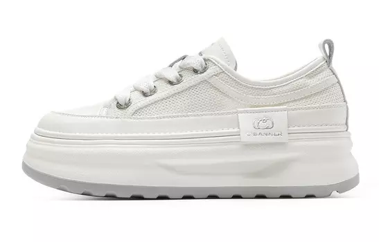 Кроссовки C°BANNER Skateboarding Shoes Women's Low-top Beige/Silver, бежевый