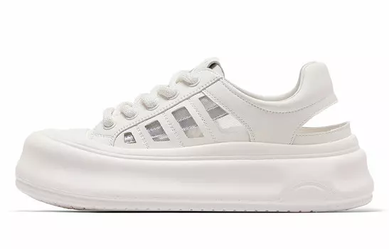 Кроссовки C°BANNER Skateboarding Shoes Women's Low-top White/Silver, белый/серебряный