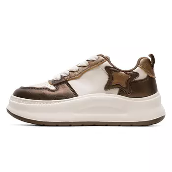 Кроссовки C°BANNER Skateboarding Shoes Women's Low-top Beige/Brown, коричневый