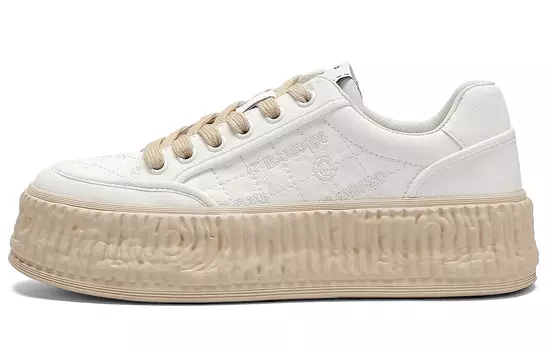Кроссовки C°BANNER Skateboarding Shoes Women's Low-top White/Beige, бежевый