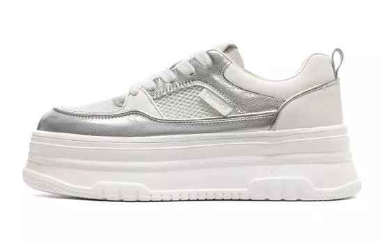Кроссовки C°BANNER Skateboarding Shoes Women's Low-top Silver, серебряный
