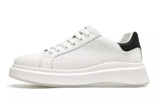 Кроссовки C°BANNER Stylish Skateboarding Shoes Men Low-top White/Black, белый/черный