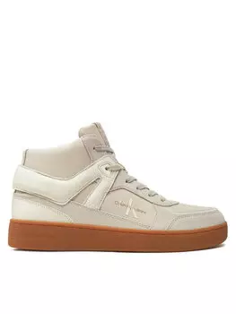 Кроссовки Calvin Klein Jeans Basket Cup Mid Laceup Lth Ml Mtr, экрю