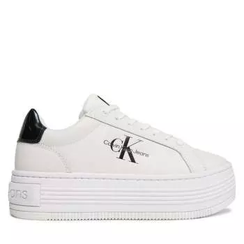 Кроссовки Calvin Klein Jeans Bold Platf Low Lace Lth Ml Met YW0YW01431 Bright White/Black 01W, белый