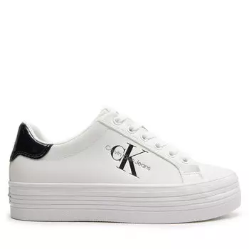 Кроссовки Calvin Klein Jeans Bold Vulc Flatf Lace Lth Met YW0YW01393 Bright White/Black 01W, белый