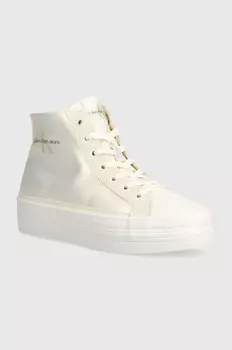Кроссовки Calvin Klein Jeans BOLD VULC FLATF MID MIX ML MTR, бежевый