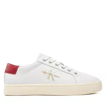 Кроссовки Calvin Klein Jeans Classiccuplowlaceup Lth Ml YM0YM00491 Bright White/Creamy White/Garnet 0KV, белый