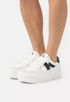 Кроссовки Calvin Klein Jeans Cupsole Flatform Laceup, ярко-белый / черный