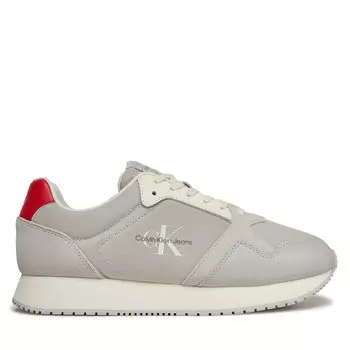 Кроссовки Calvin Klein Jeans Retro Runner Low Mix Ml Btw YM0YM00908 Creamy White/ Oyster Mushroom/Fiery 0GC, бежевый