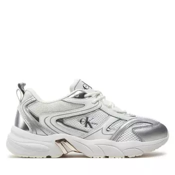 Кроссовки Calvin Klein Jeans Retro Tennis Low Lace Mh Ml Mr YW0YW01381 Bright White/Silver 01V, белый