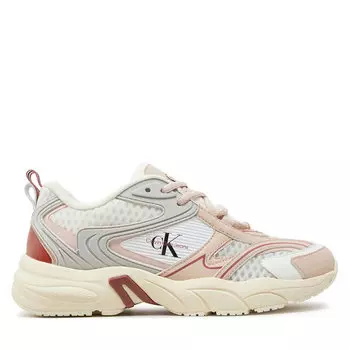 Кроссовки Calvin Klein Jeans Retro Tennis Low Lace Mh Ml Met YW0YW01373 White/Whisper Pink/Cedar Wood 02S, белый