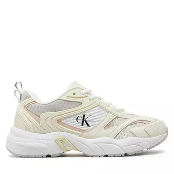 Кроссовки Calvin Klein Jeans Retro Tennis Low Lace Mh Ml Met YW0YW01373 B White/Creamy White/Whisper Pink 0LE, белый