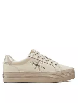 Кроссовки Calvin Klein Jeans Vulc Flatform Laceup Lth, экрю