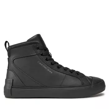 Кроссовки Calvin Klein Jeans Vulcanized Mid Laceup Mix In Uc YM0YM00900 Triple Black 0GT, черный