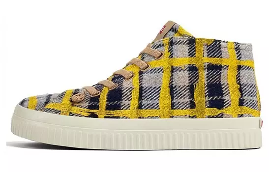 Кроссовки CAMPER Skateboarding Shoes Men Mid-top Yellow-gray Color Blocking, серый